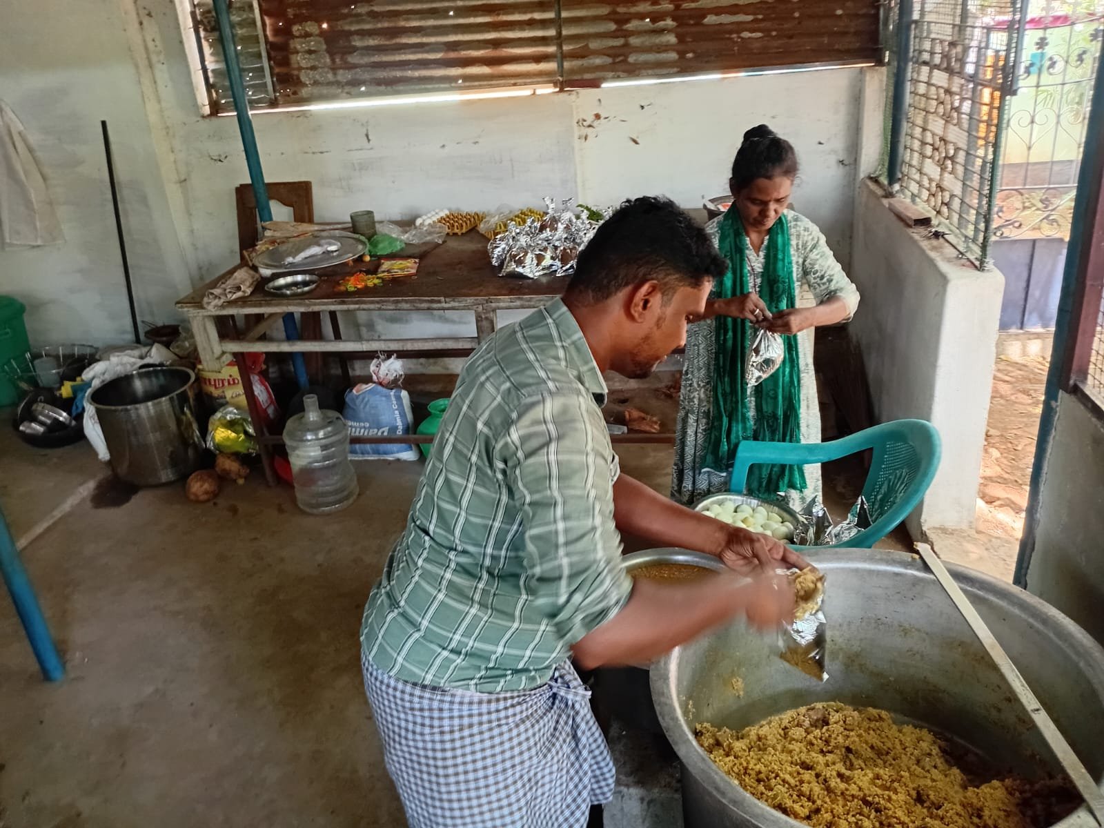 Charity work moment